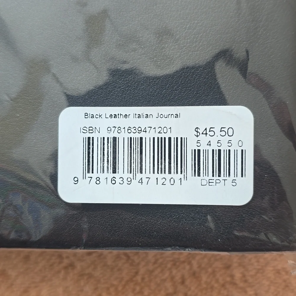 Cavallini & Co. Black Leather Italian Journal,Size 6
